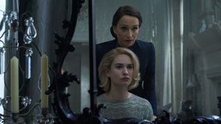 Kristin Scott Thomas and Lily James in Netflix's Rebecca