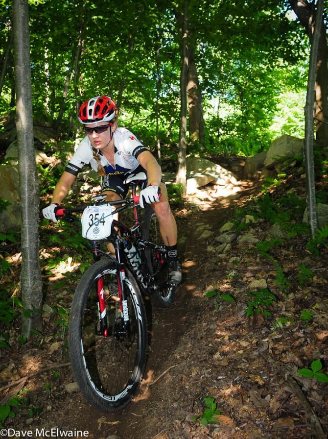 Kelsey Urban (Whole Athlete) racing to second place in the 15-16 race