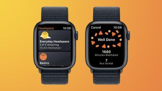 Screenshots of the Headspace app on Apple Watch