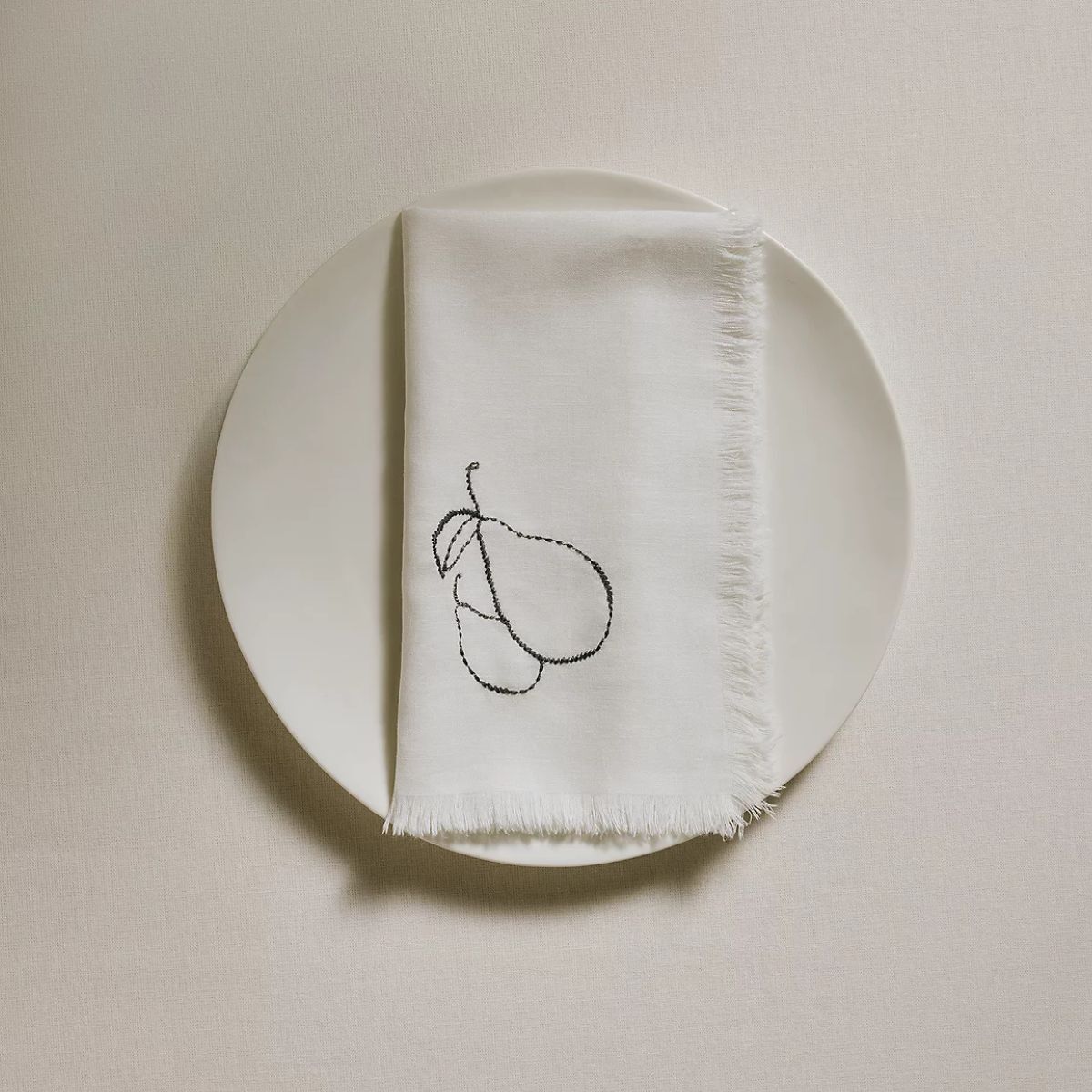 Pear Embroidered Napkins 