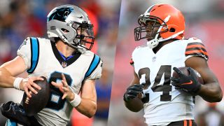 Nick Chubb and Baker Mayfield on a Browns vs Panthers live stream