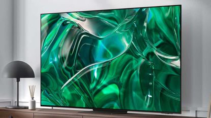 Samsung S95C QD-OLED TV lifestyle image in living room