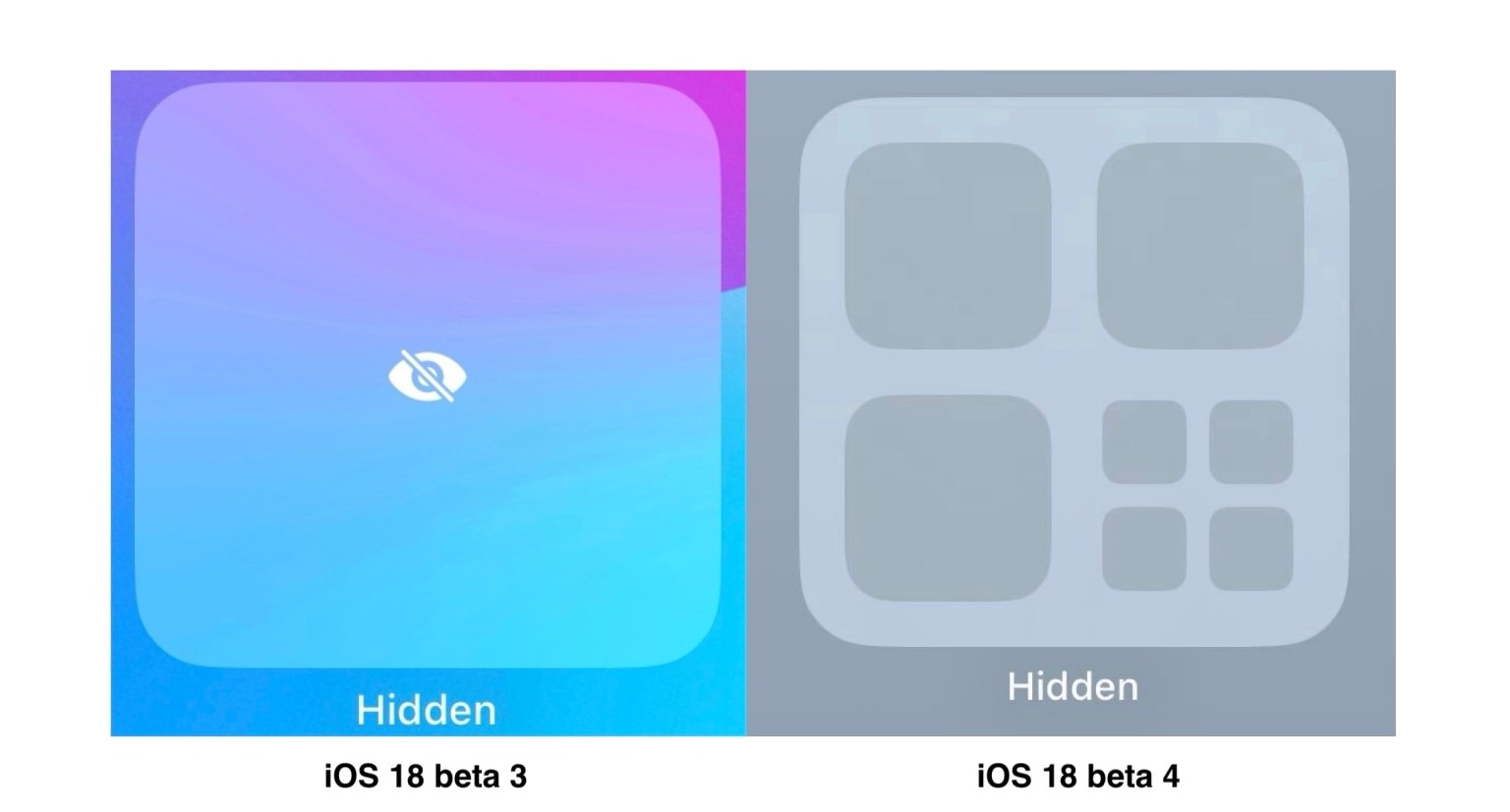 Desain baru untuk folder tersembunyi di iOS 18 beta 4