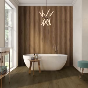 Wickes Boutique Nordika Walnut Structured D&amp;eacute;cor Porcelain Wall Tile - 1200 X 600mm
