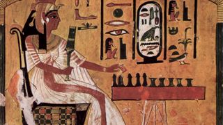 A painting in Nefertiti's burial chamber shows the queen playing what may be a game of senet.