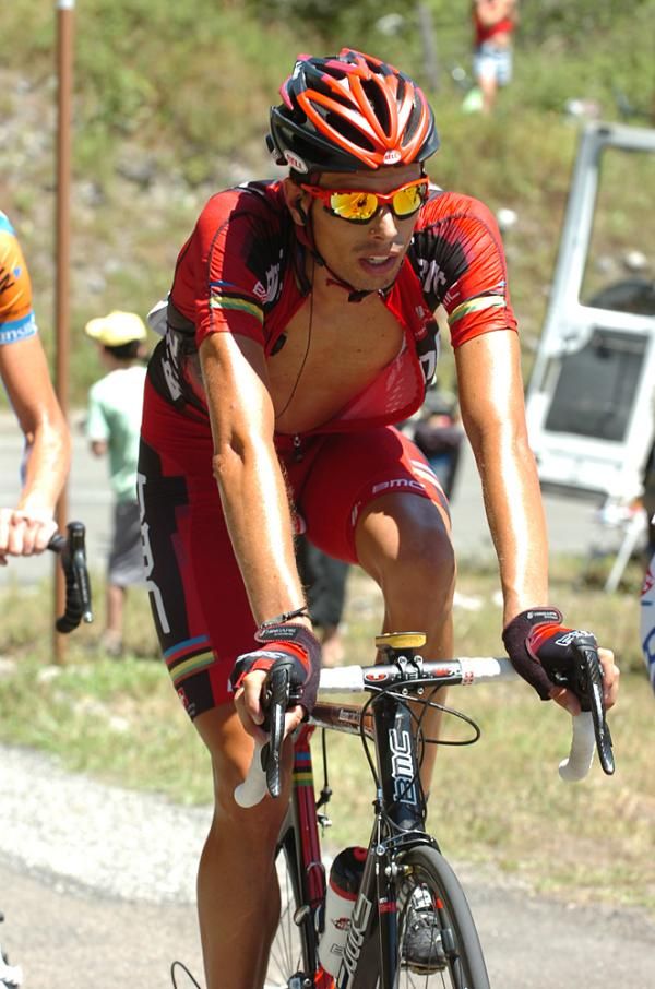 Alessandro Ballan (BMC) couldn't stay with Voeckler on the Port de Bal&egrave;s.