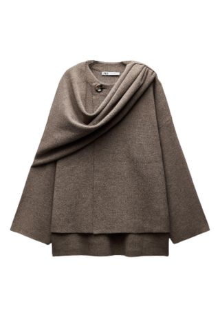 Zara Short Knit Scarf Coat