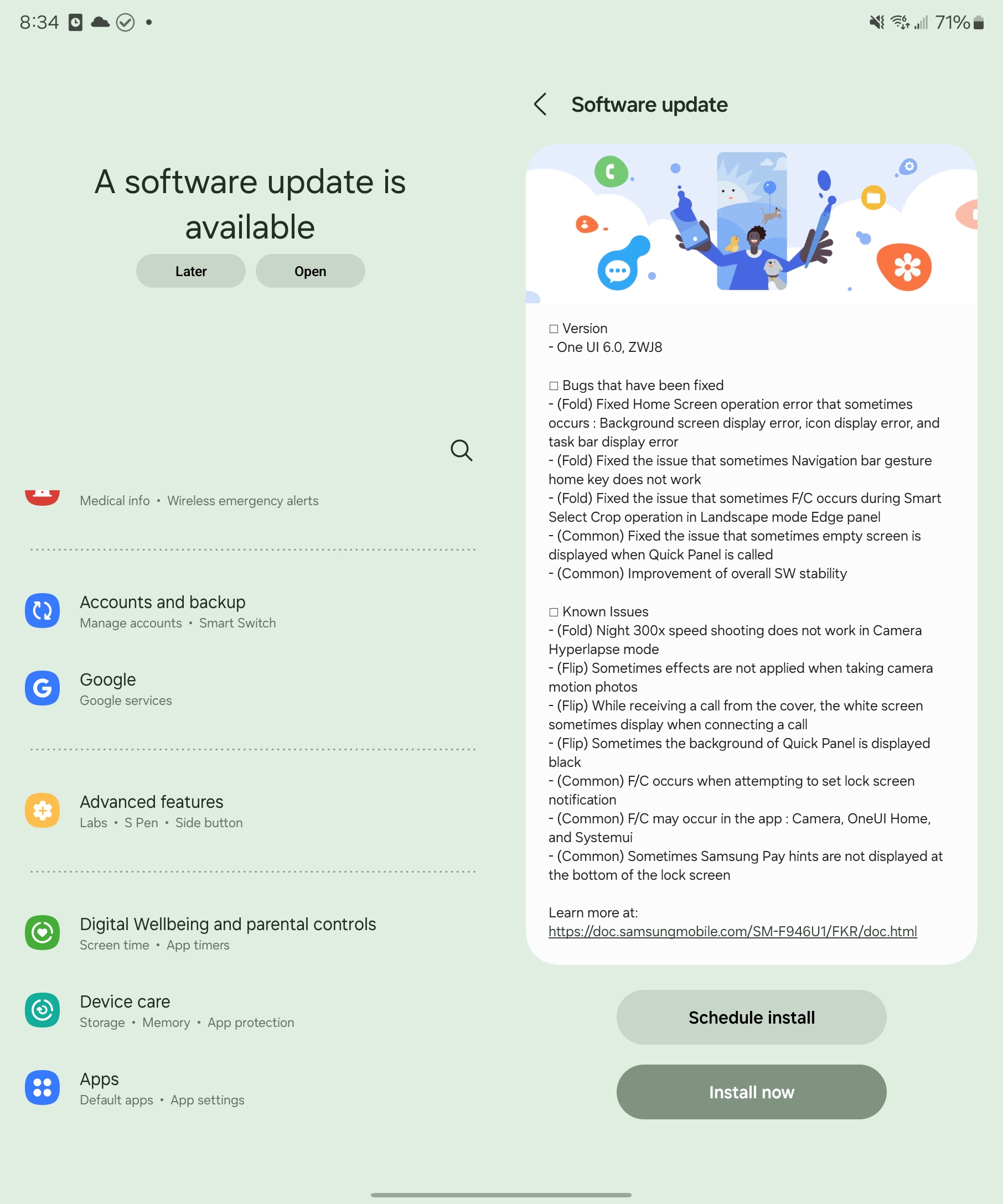 The latest One UI 6 beta 3 for the Galaxy Z Fold 5