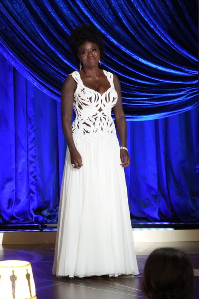 Viola Davis presents Tyler Perry with the Humanitarian Award at the 2021 Oscars
