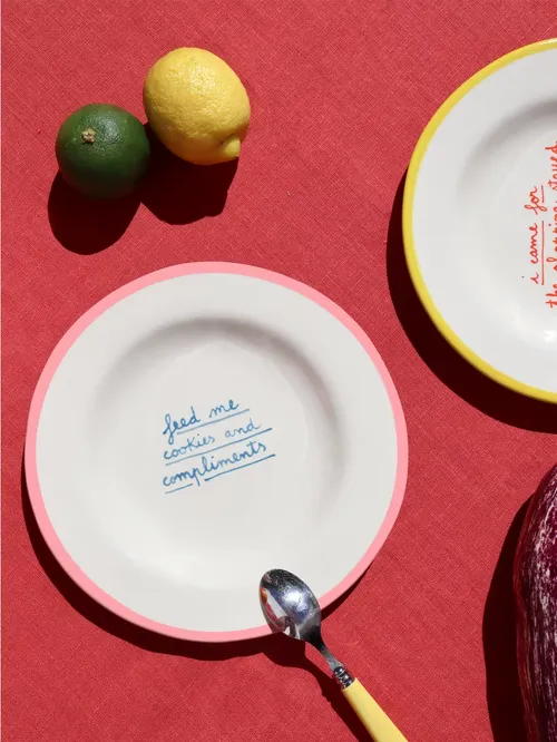 Feed Me Cookies and Compliments Ceramic Plate