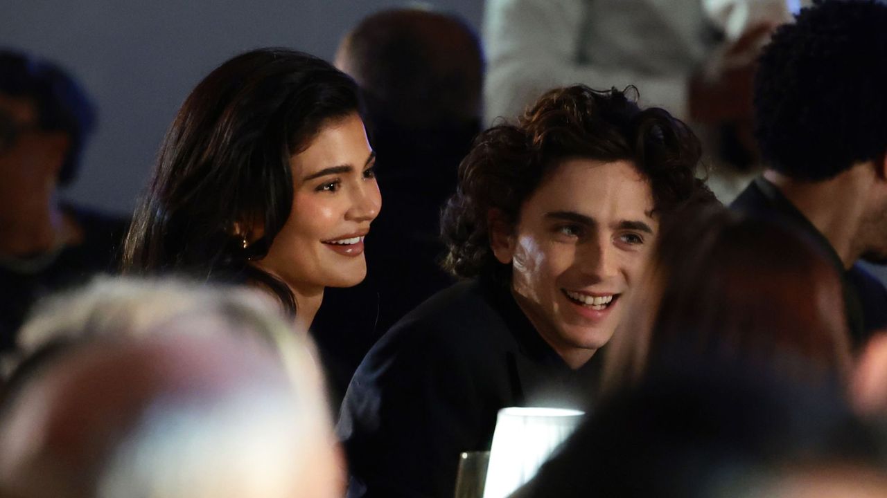 Timothée Chalamet and Kylie Jenner attend a 2023 Innovator Awards dinner 