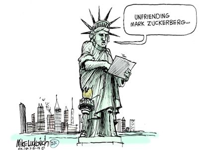 Political cartoon U.S. Facebook data harvesting national security
