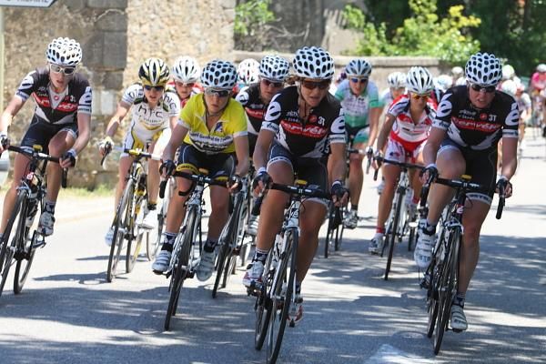 Cervelo Test Team took control at the front of the peloton mid-stage.