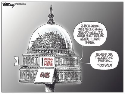 Political Cartoon U.S. Congressional Money Machine NRA Mass Shootings