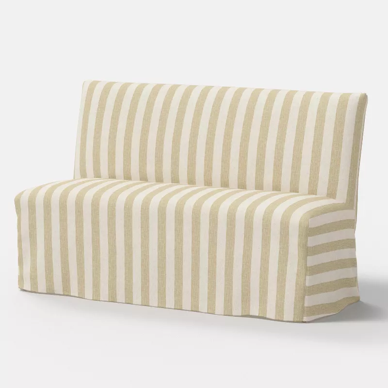 57&quot; Jean Slipcovered Dining Banquette Malcolm Stripe Gold - Threshold&amp;trade;