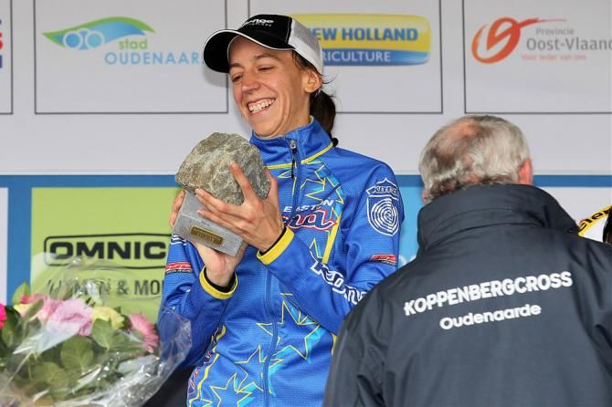 Helen Wyman (Kona) adds a third Koppenbergcross trophy to her collection