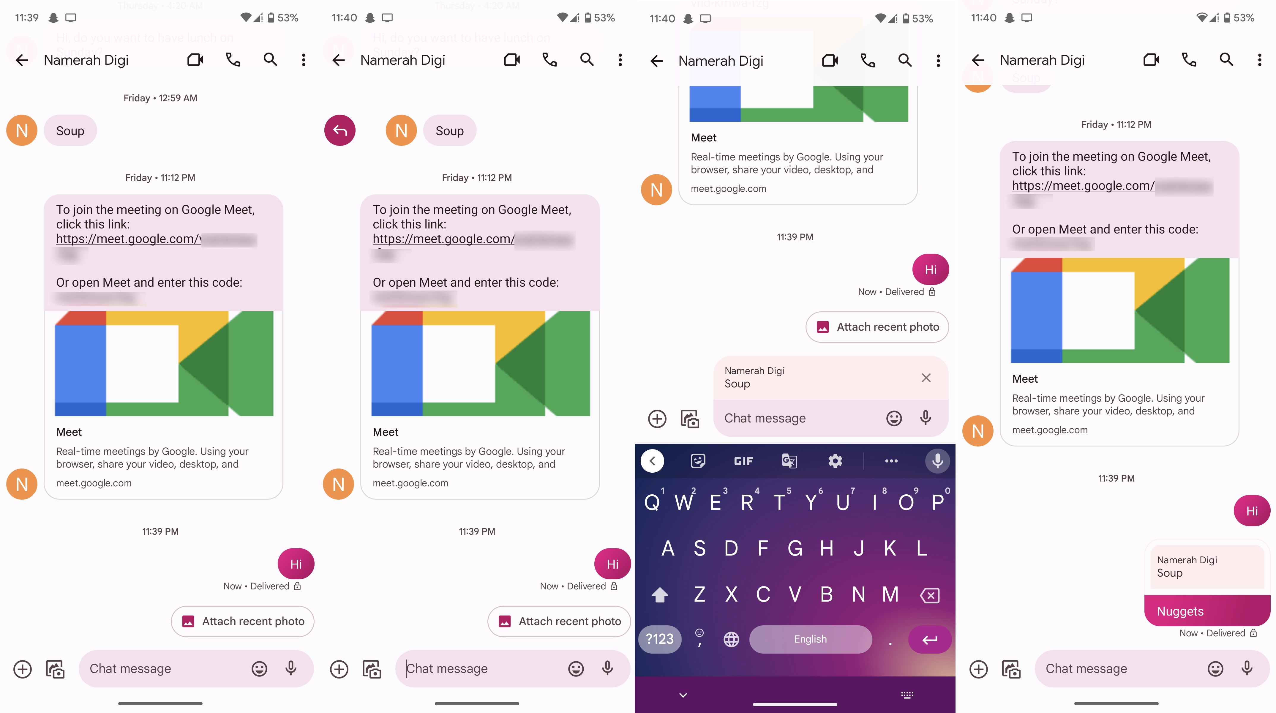 Cómo responder a mensajes individuales en hilos en Google Messages