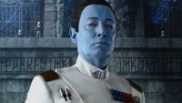 Lars Mikkelsen's Thrawn within his base on Ahsoka poster