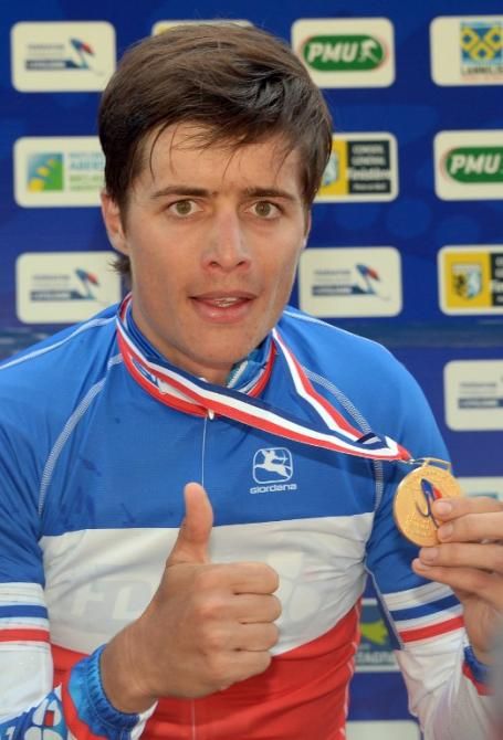 Arthur Vichot in the French road race champion's jersey