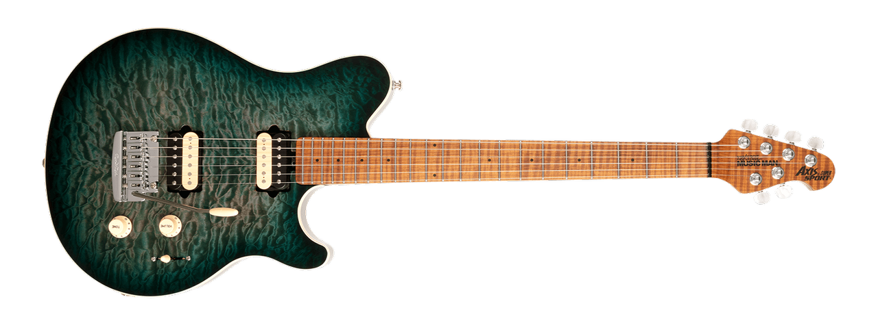 Ernie Ball Music Man's Axis Super Sport Yucatan Blue Quilt