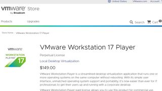 VMware Workstation Player website screenshot