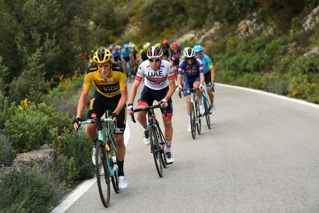 Jumbo Visma’s Chris Harper leads UAE Team Emirates’ David de la Cruz on stage 1 of the 2020 Vuelta a Andalucia