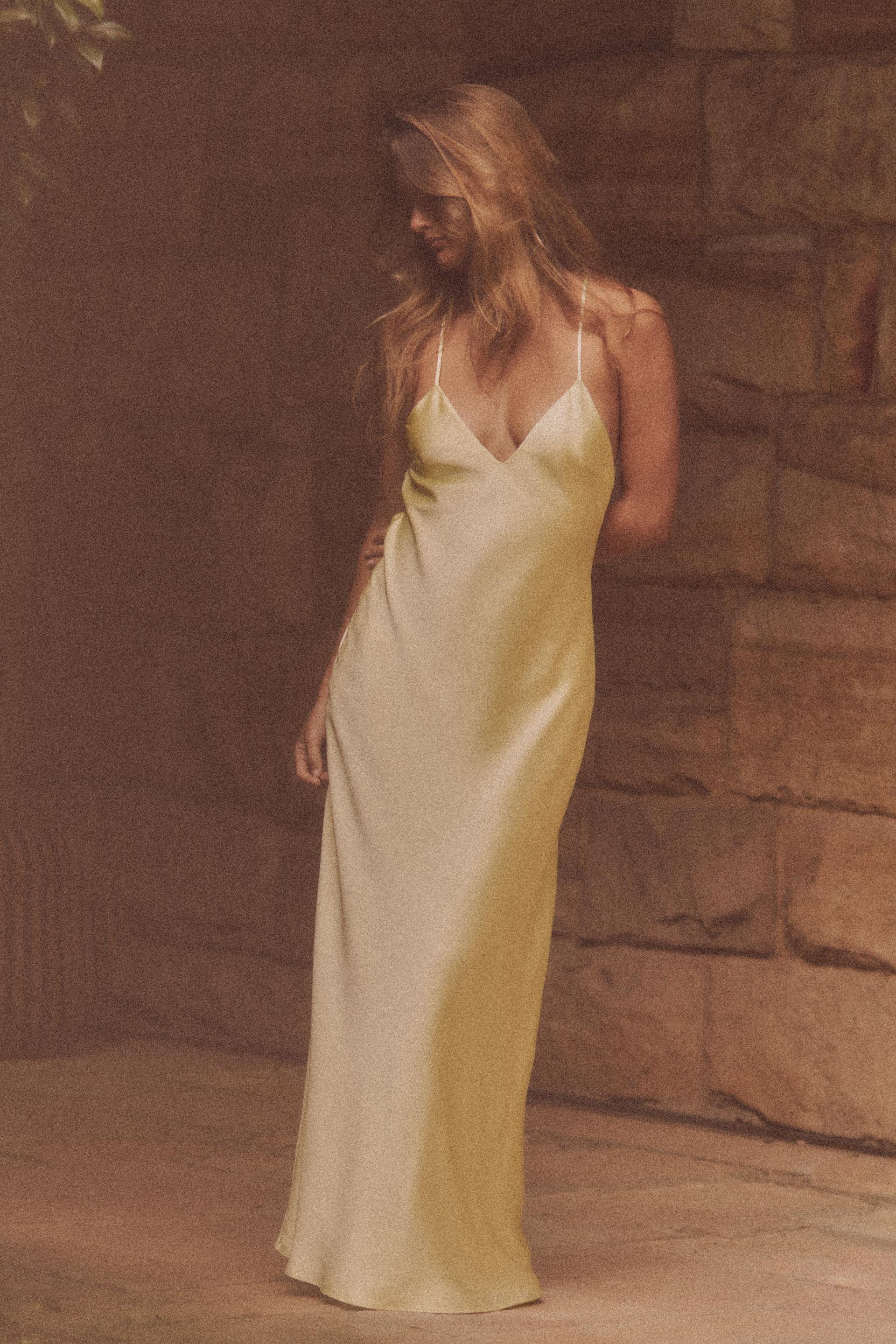 Satin Midi Dress With Strappy Back