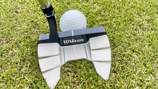 The mallet-shaped putter is easy to aim
