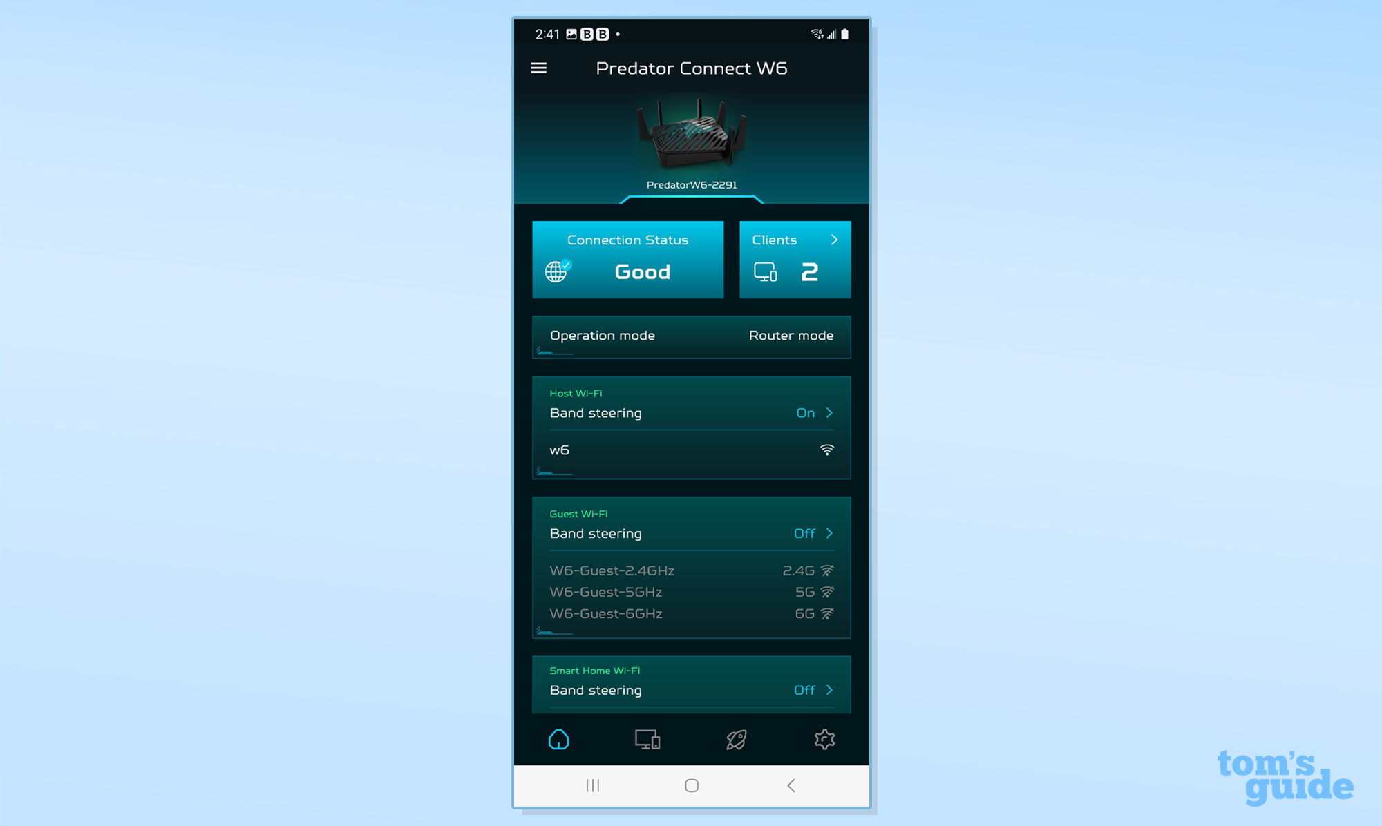 Acer Predator Connect W6 app screen shot