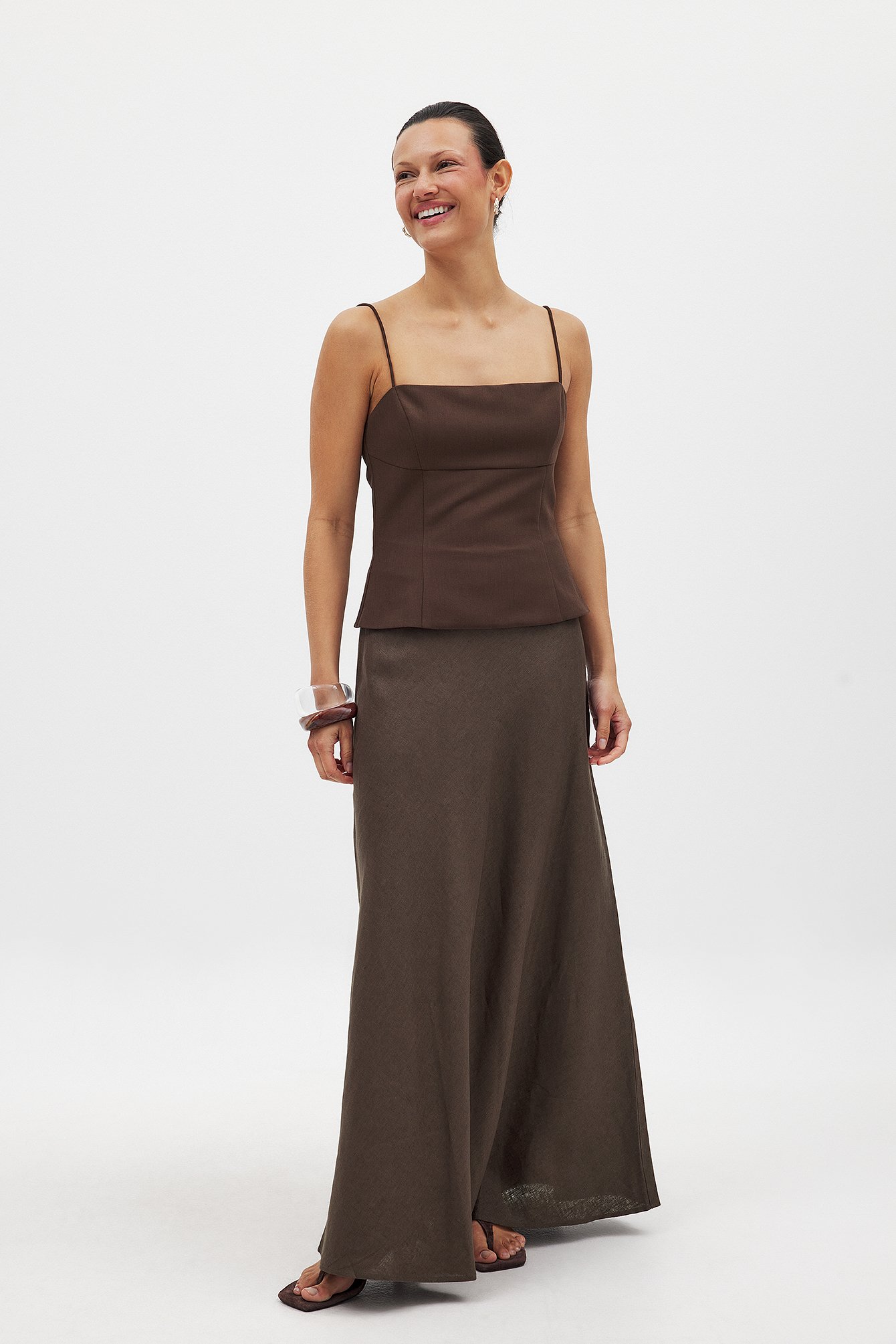 Linen A-Line Maxi Skirt