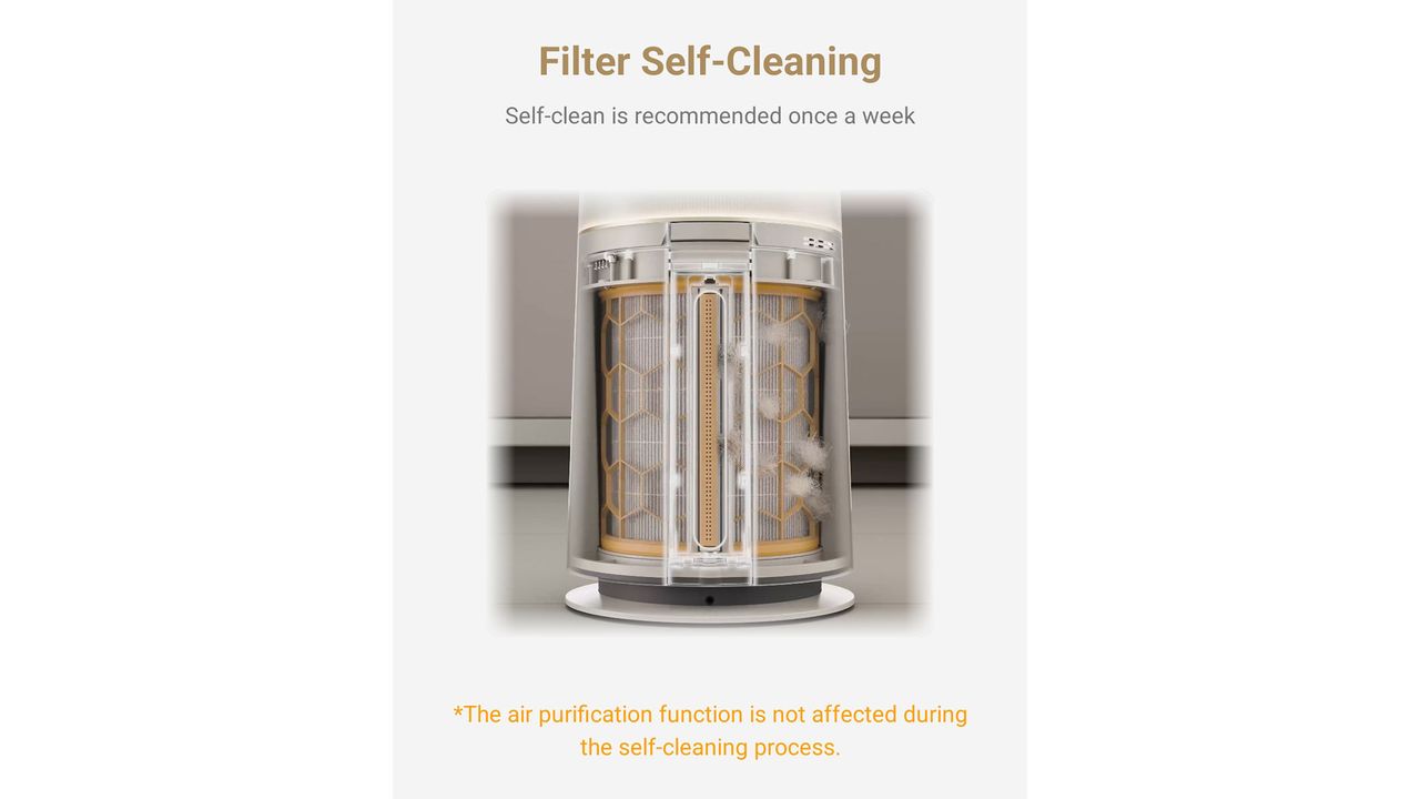 a screenshot of the filter cleaning feature taken from the Dreamehome app