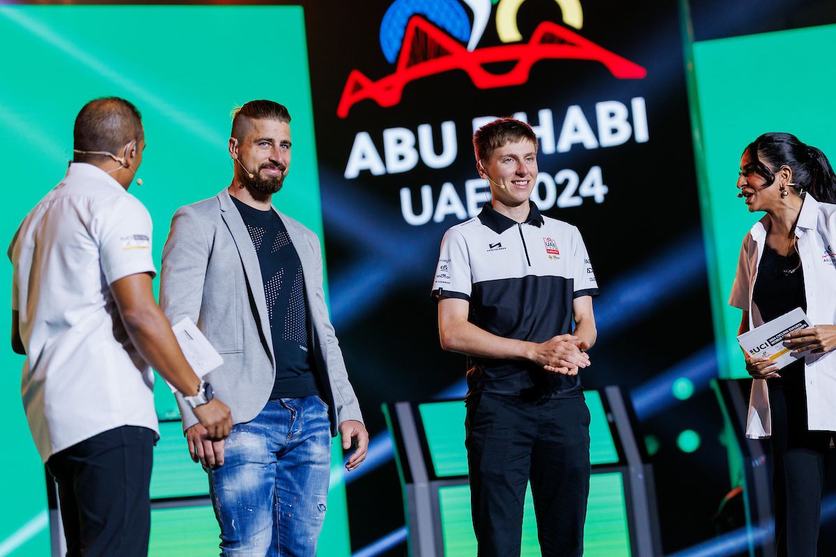 Peter Sagan and Tadej Pogacar were guests at the 2024 UCI Cycling Esports World Championships