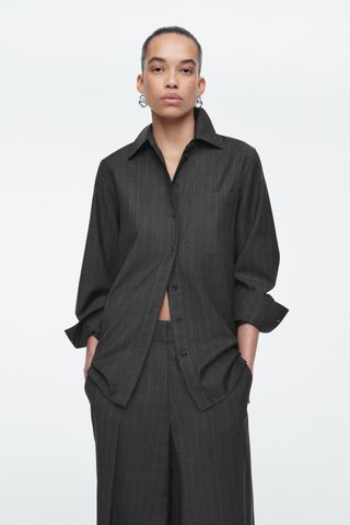 Pinstriped Wool Shirt