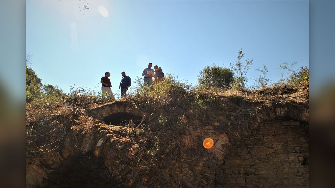 Researchers examine and clear the area at Mastaura.
