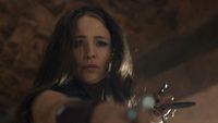 Elektra holding her sai to Deadpool 