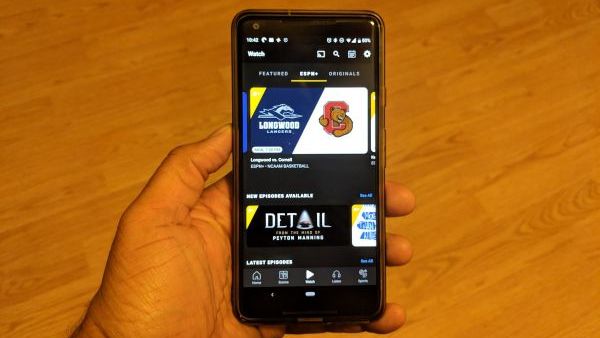 ESPN+ Android App on a Pixel 2 XL