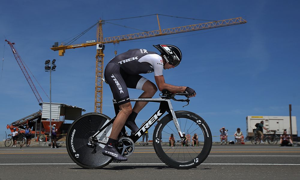 Jens Voigt gets aero during the 2014 Folsom Time Trial