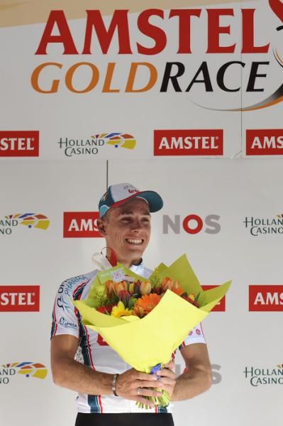 Philippe Gilbert takes the flowers in Holland.