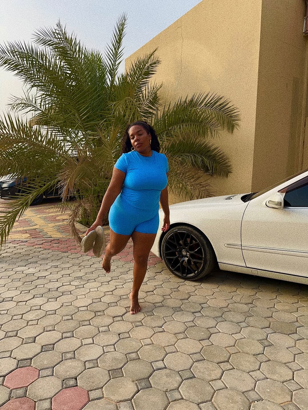 Chloe wearing shorts set