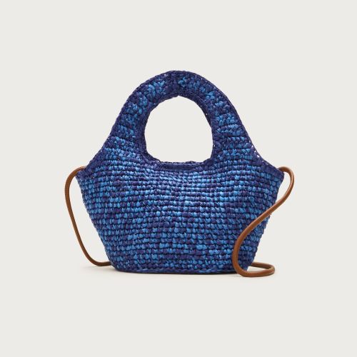 Small Handwoven Tote in Marled Straw