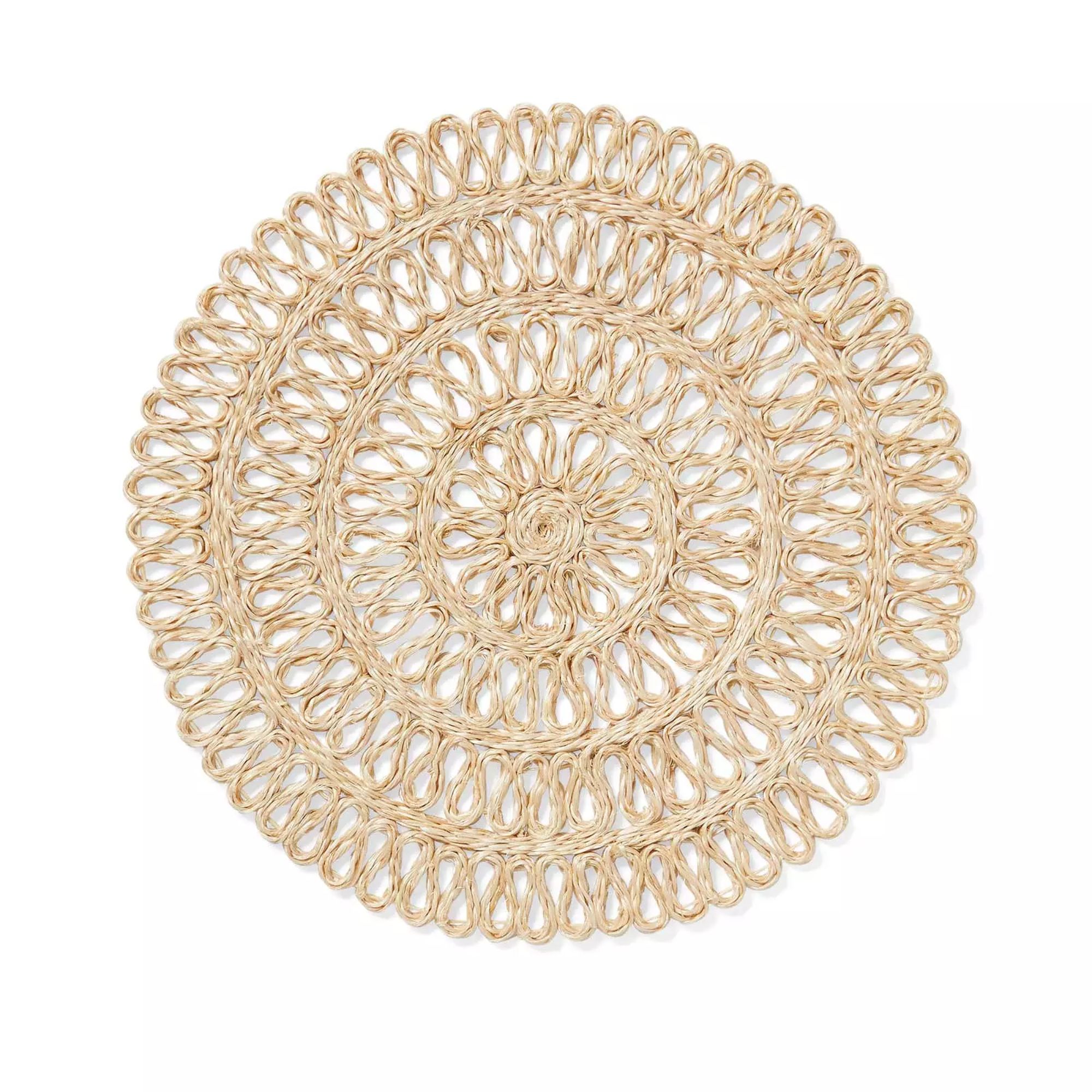 Round rattan placemat