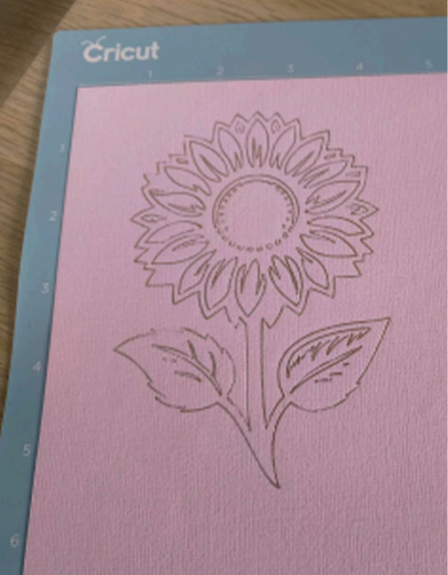 Cricut Explore 4 review; a foil embossed flower