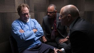 Stephen Root as Monroe Fuches, interviewed by cops, in Barry season 4