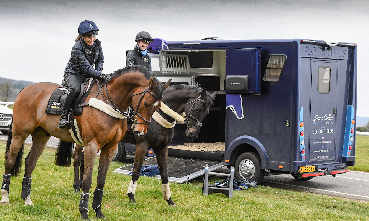 London 52 and Dacapo next to their horsebox