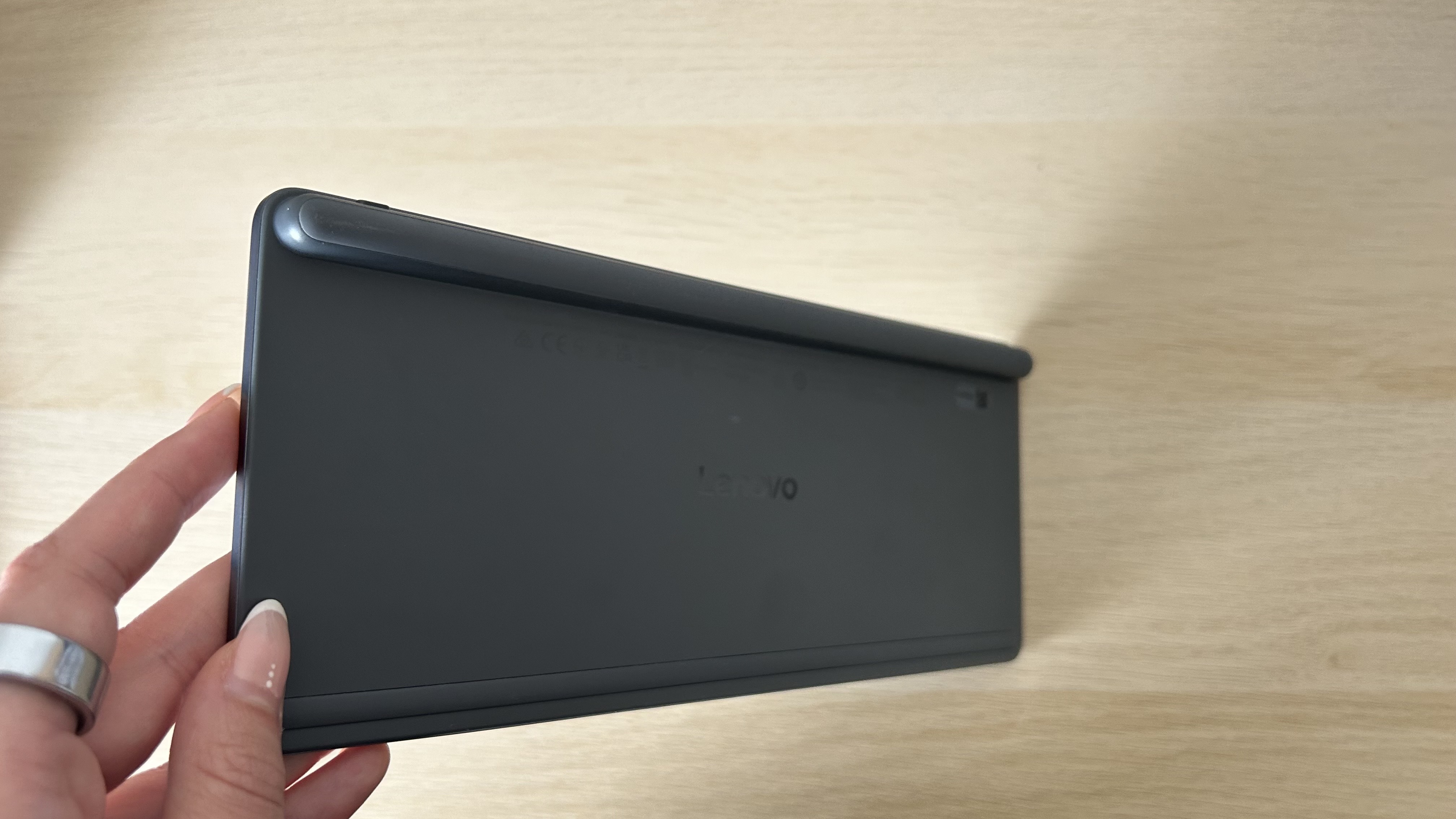 The back support bar of the Lenovo Multi Device Keyboard.