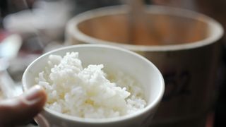 steamed rice in a bowl