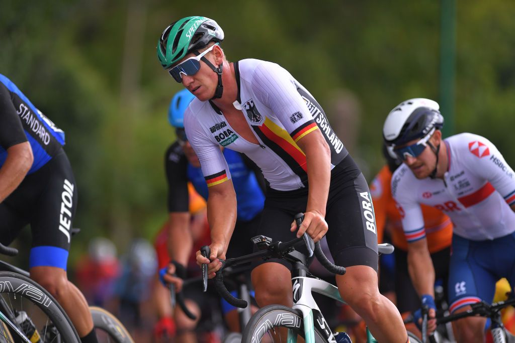 PLOUAY FRANCE AUGUST 26 Pascal Ackermann of Germany during the 26th UEC Road European Championships 2020 Mens Elite a 17745km race from Plouay to Plouay UECcycling EuroRoad20 on August 26 2020 in Plouay France Photo by Luc ClaessenGetty Images