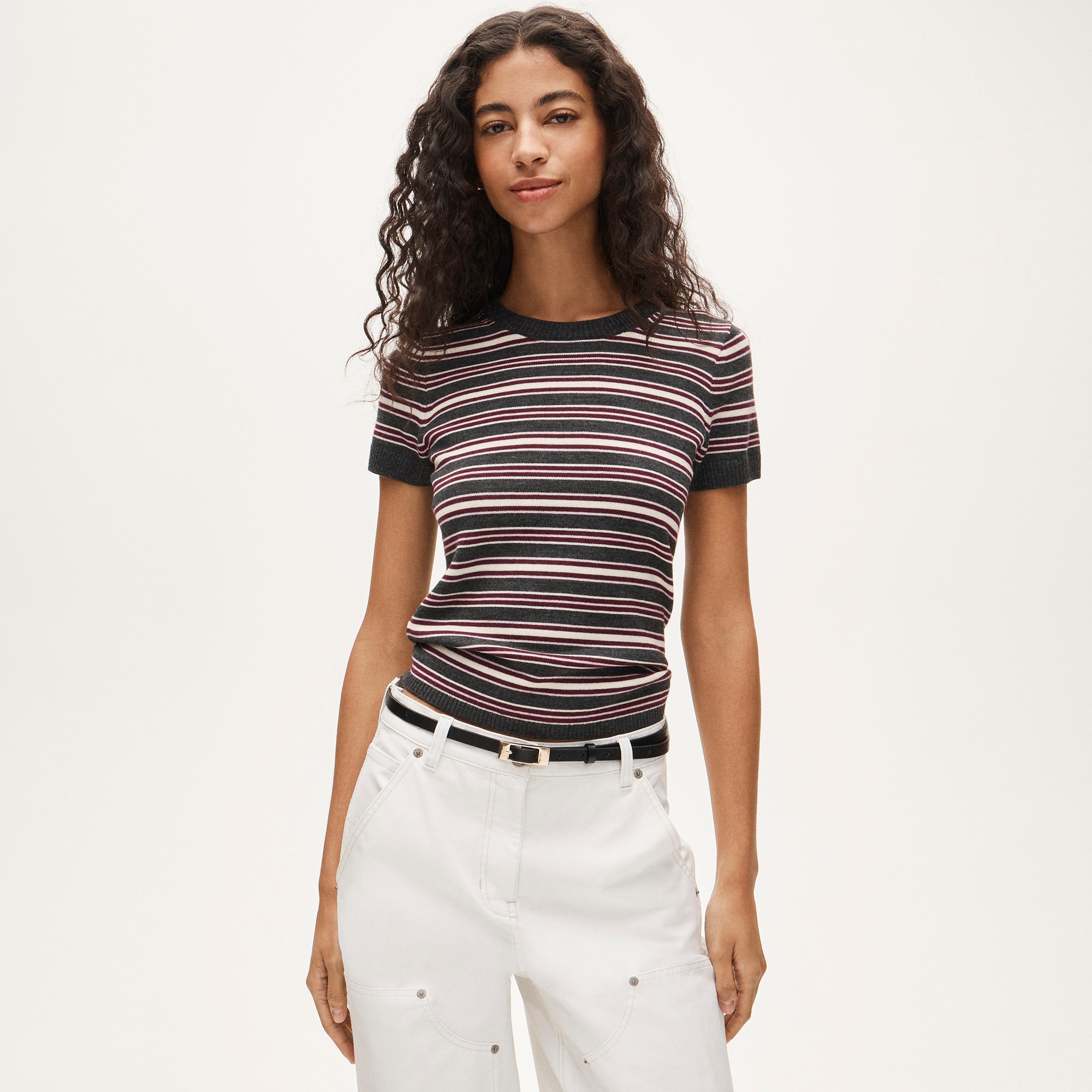 Carolyn Sweater-Tee in Striped Merino Wool