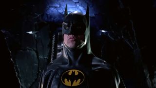 Michael Keaton wearing Batsuit in Batman Returns