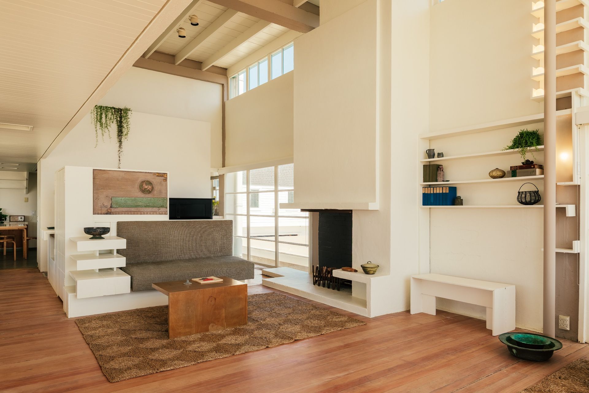 The double-height living room at the heart of the house